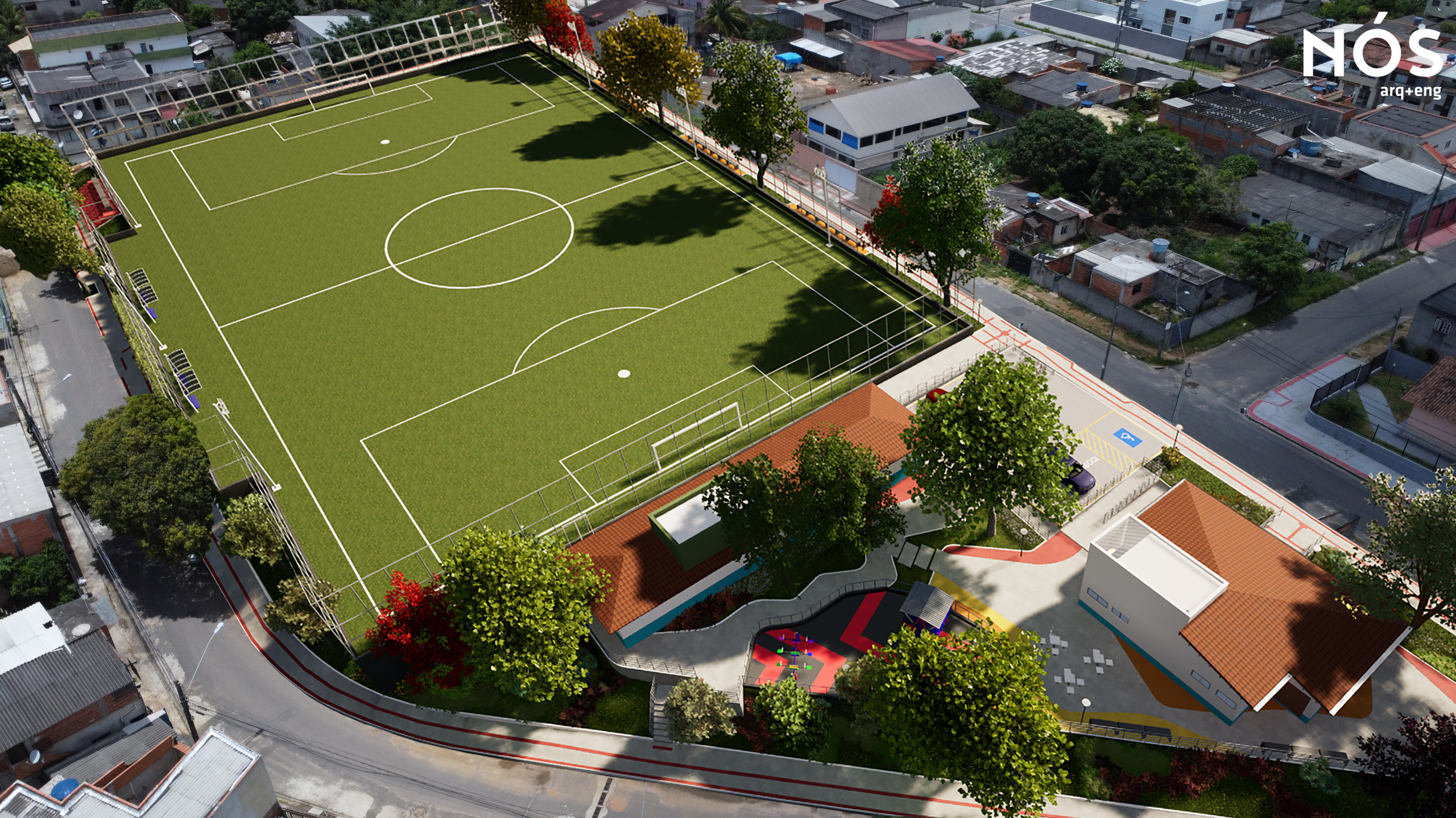 Projeto do Campo Carecão com centro de vivência no Parque Residencial Tubarão, Serra/ES